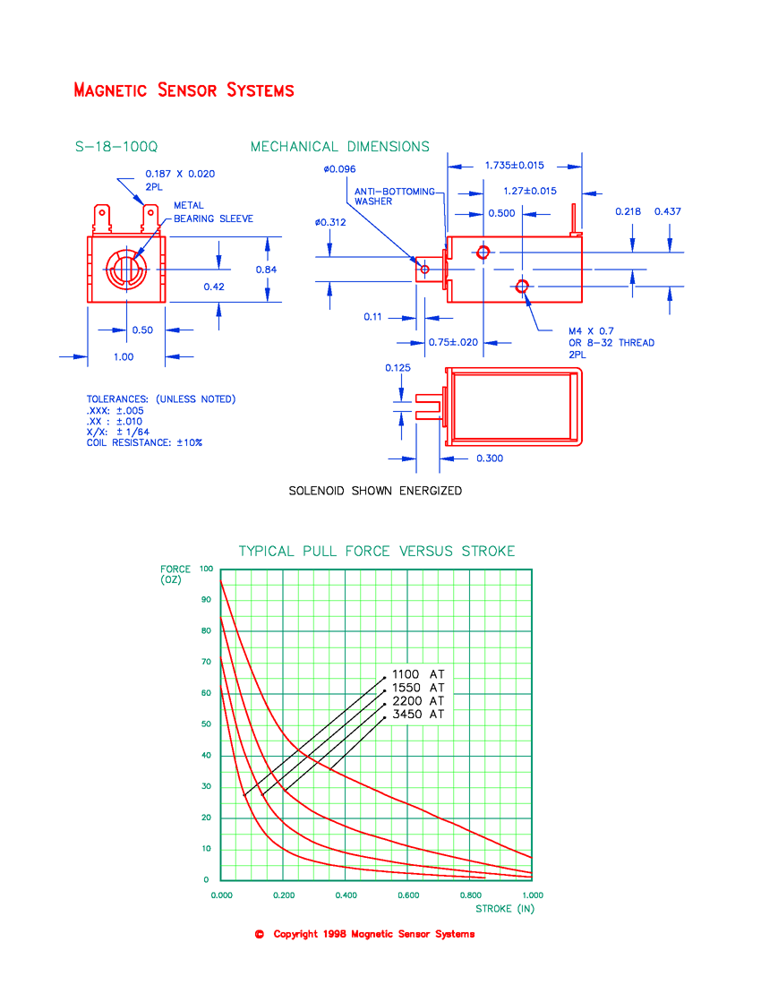 Open D-Frame Pull Type Solenoid S-18-100-Q, Page 2